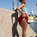 Edna exposing her silky pantyhose